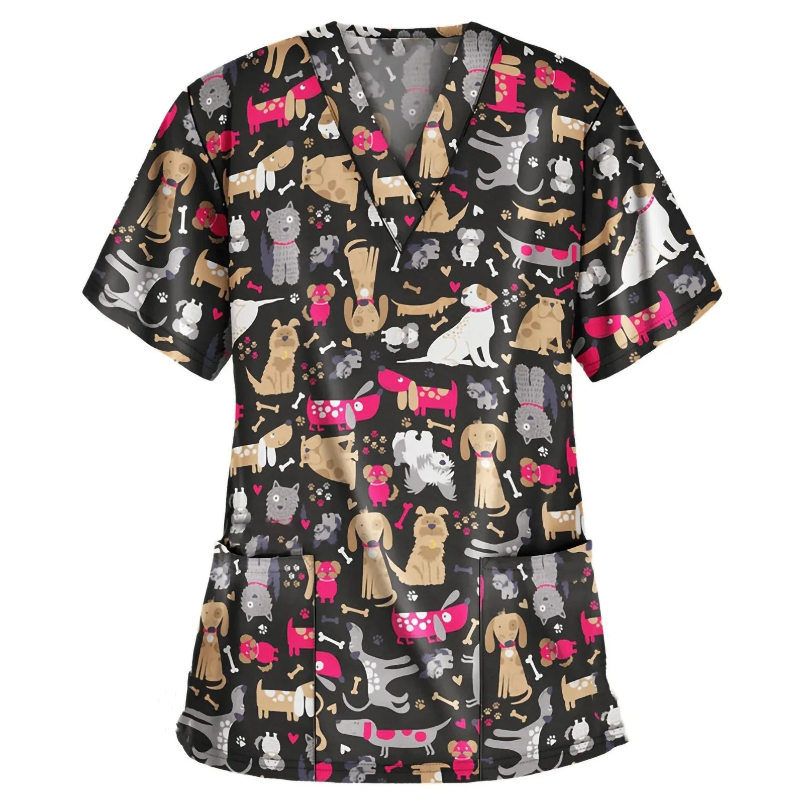 Women's Printed Medical Scrub Top | Cute Nursing & Veterinary Uniform Shirt