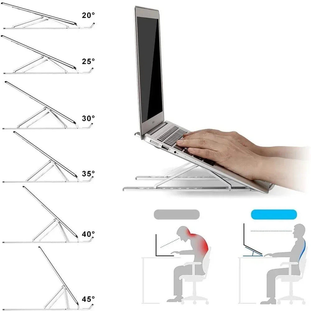 Adjustable Ergonomic Laptop Stand – Foldable Aluminum Computer & Tablet Riser