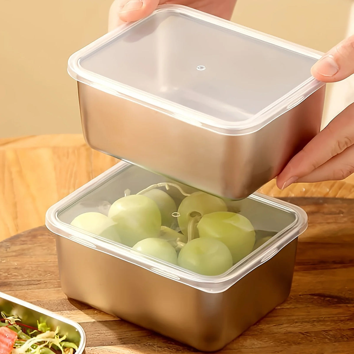 6-Piece Stainless Steel Food Storage Container Set with Lids