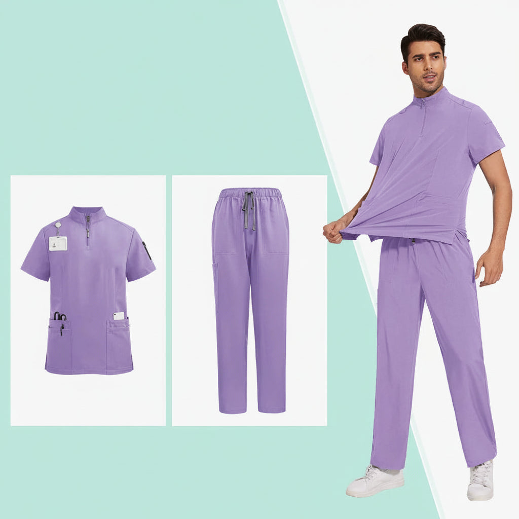 Medical Scrub Uniform Set for Men & Women – Breathable V-Neck Nursing Scrubs.