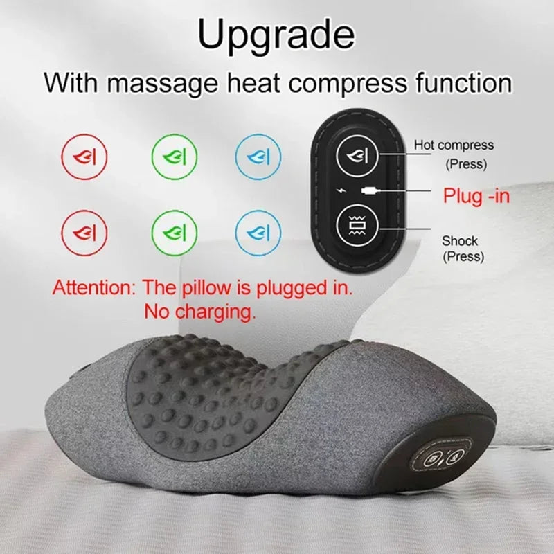 Heated Neck Massager Pillow with Vibration & Traction