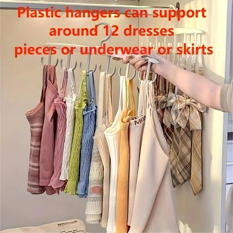 12-Hook Rotating Hanger – Space-Saving Closet Organizer for Ties, Belts, Underwear, Skirts