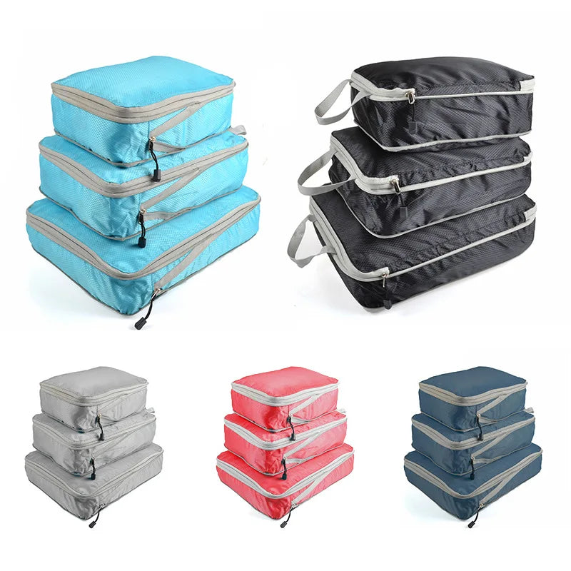 Compression Packing Cubes – Foldable Travel Luggage Organizers