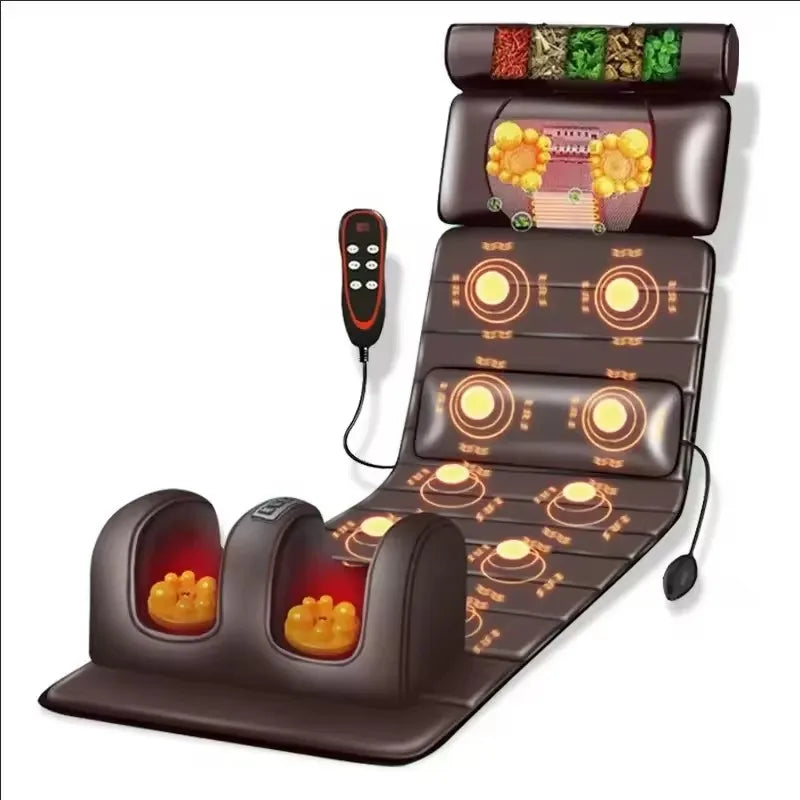 Full Body Heated Vibration Massage Mat – Neck, Back & Leg Relaxation Cushion