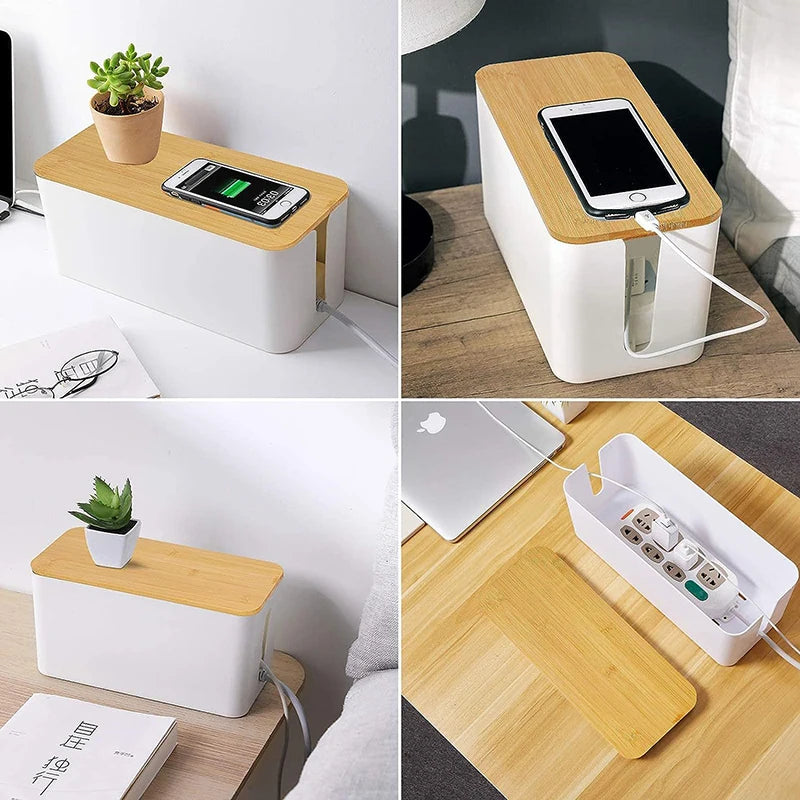Cable Management Box, Cable Management Kit for Power Strip to Hide Wires, Cord Organizer