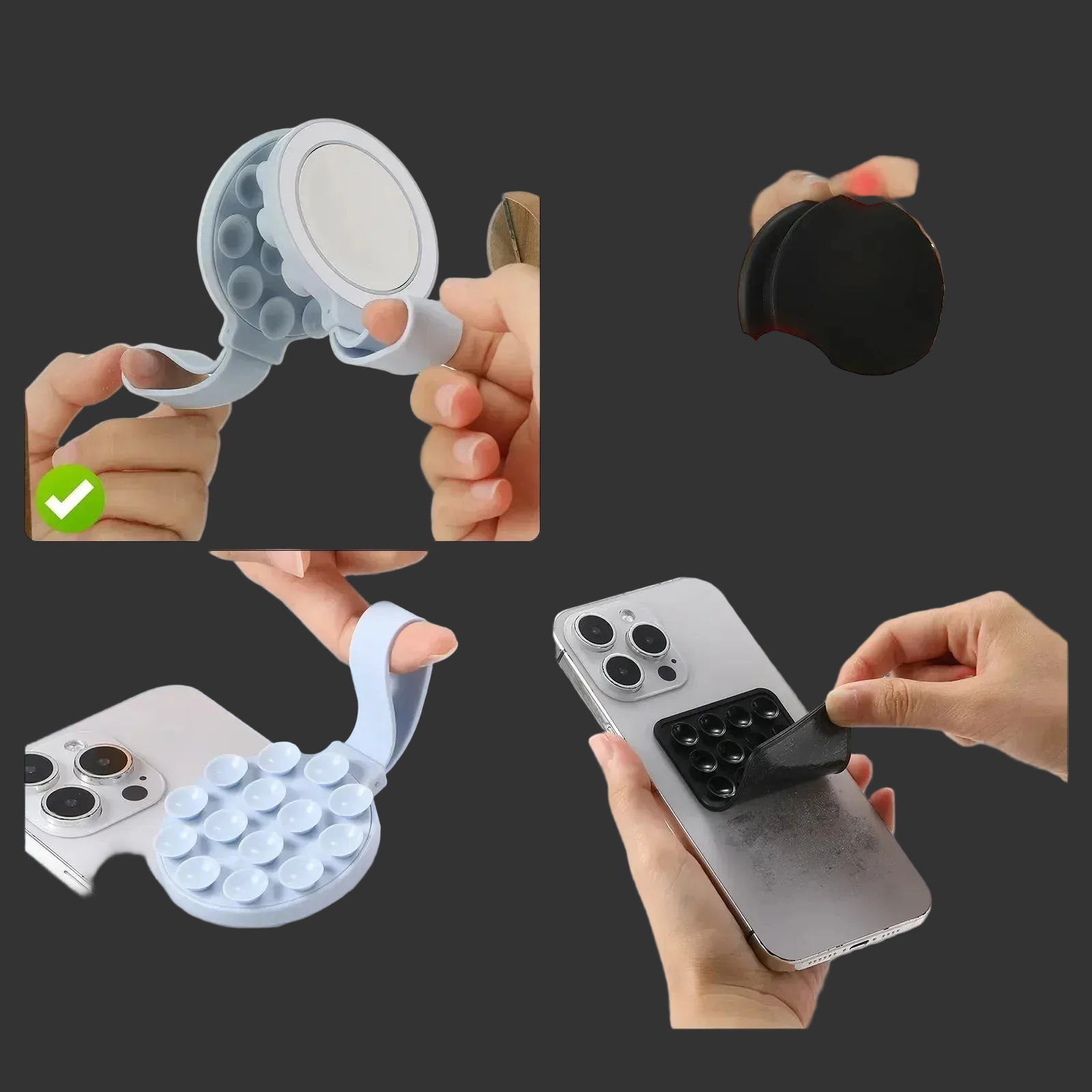 Magnetic Silicone Suction Cup Phone Holder – Portable Handheld & Mirror Mount