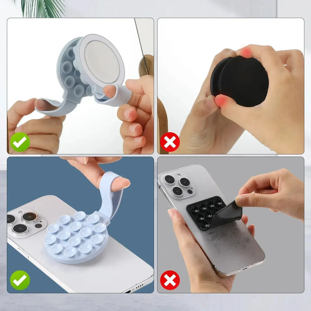 Magnetic Silicone Suction Cup Phone Holder – Portable Handheld & Mirror Mount