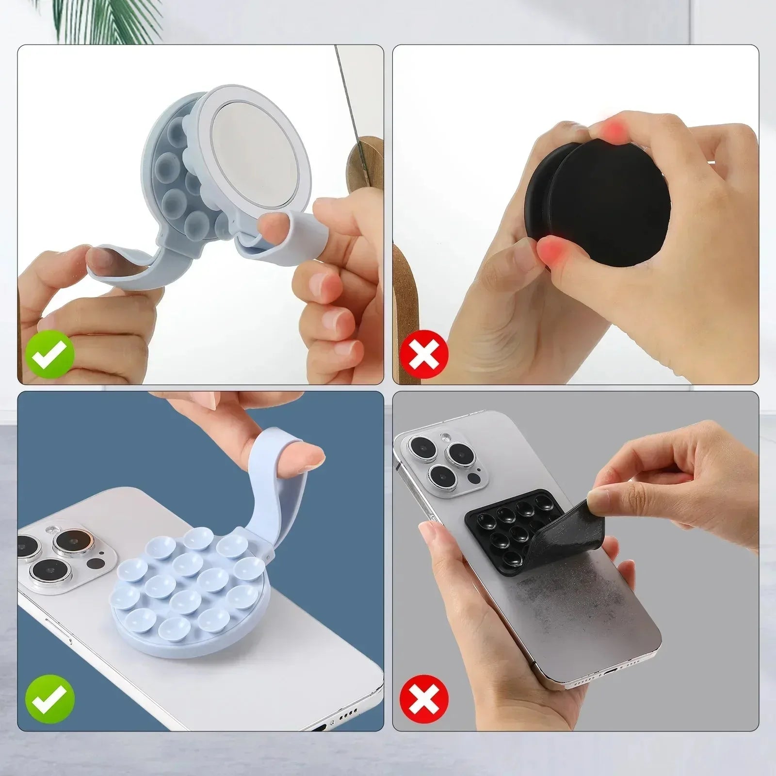 Magnetic Silicone Suction Cup Phone Holder – Portable Handheld & Mirror Mount