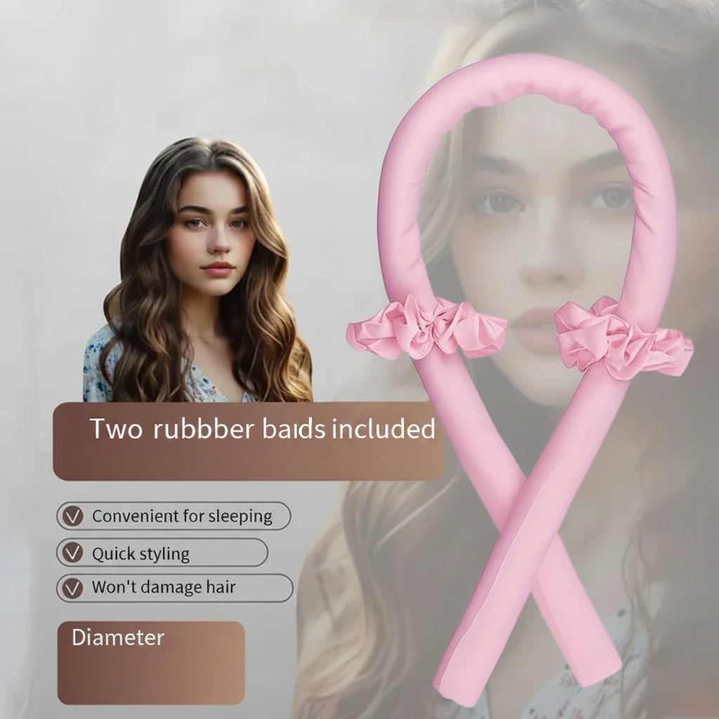 Heatless Curling Set - Satin Curler, Suitable for Night Curling - Non Heat Curler with Headband - Gentle and Effective Hair Care