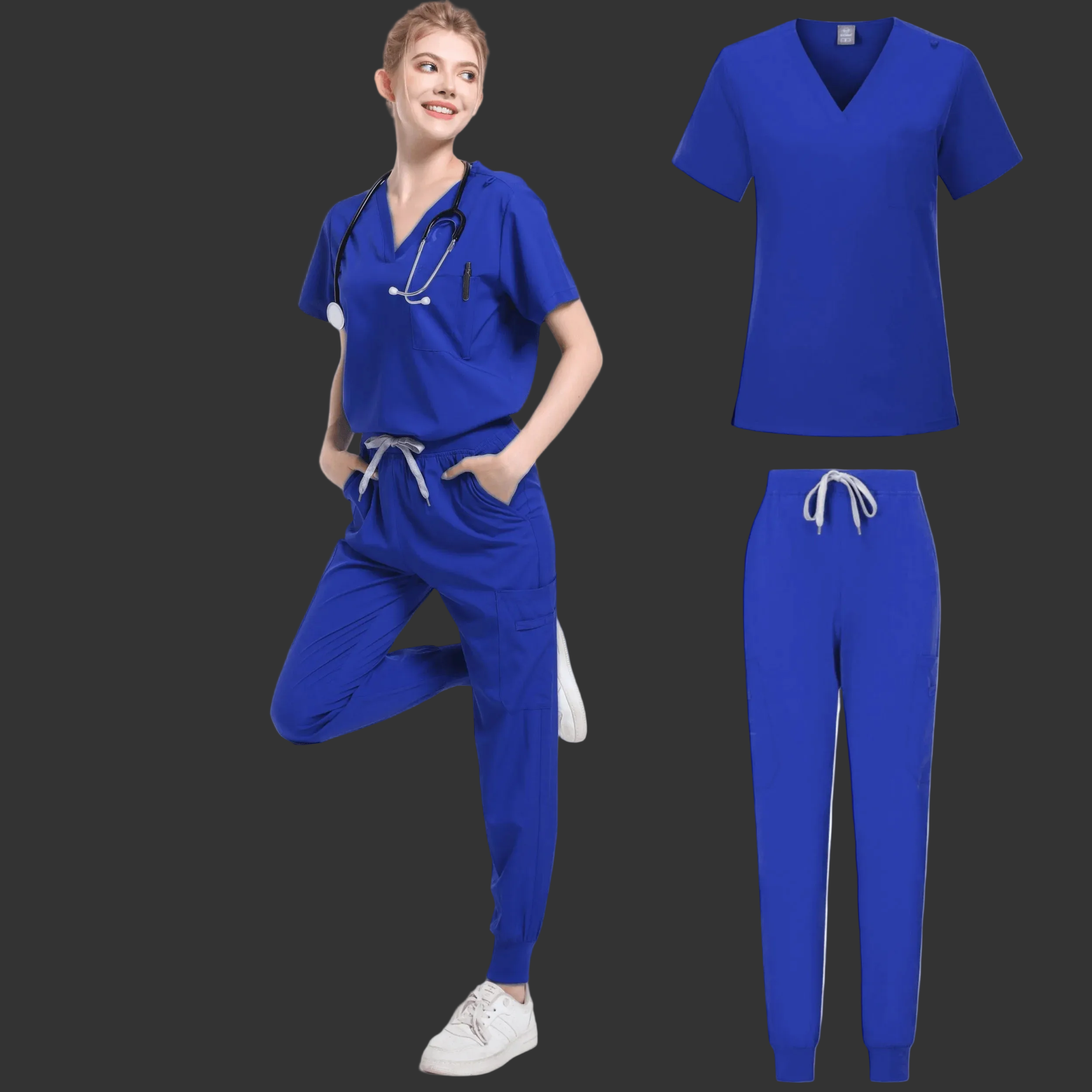 Unisex Medical Scrub Set – Stretch Nursing Uniform