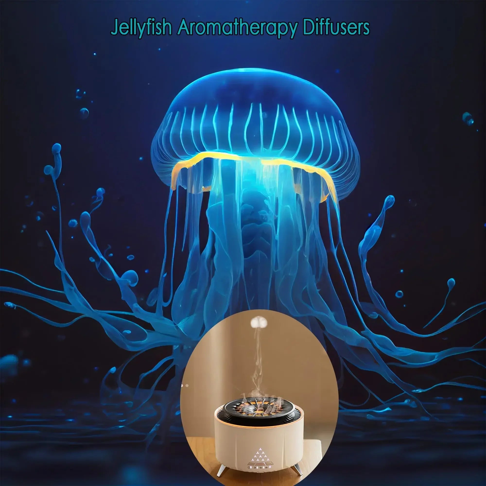 Flame Aroma Diffuser with White Noise & Jellyfish Mist