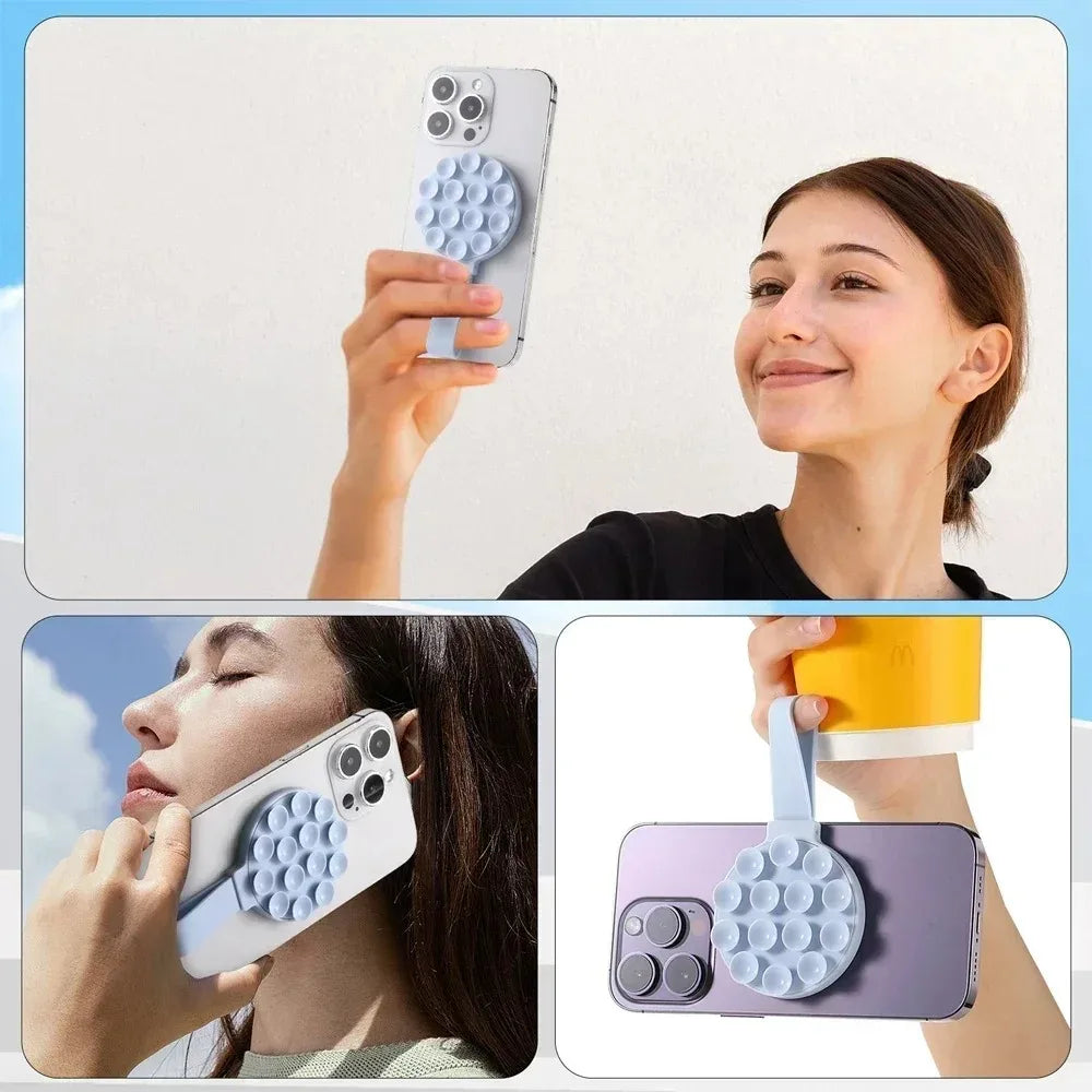 Magnetic Silicone Suction Cup Phone Holder – Portable Handheld & Mirror Mount