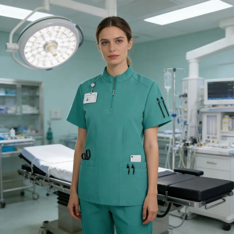 Unisex Quick-Dry Medical Scrub Top | Lightweight Surgical Uniform for Doctors, Nurses & Healthcare Professionals