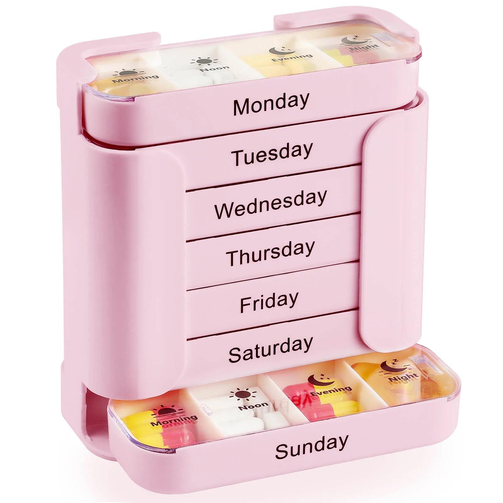 7-Day Weekly Pill Organizer with Portable 28-Grid Medicine Storage Box