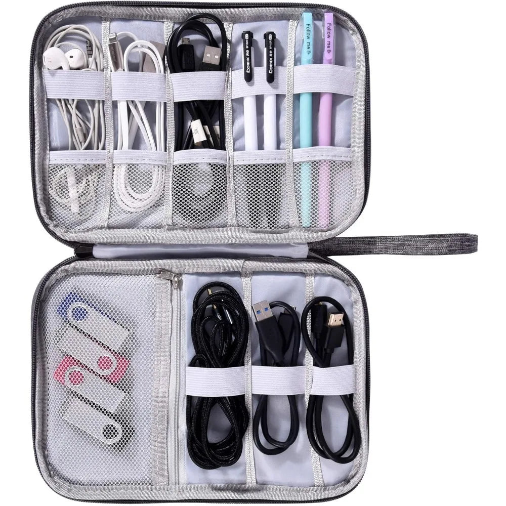 Water-Resistant Electronics Organizer Bag – Cable Travel Pouch