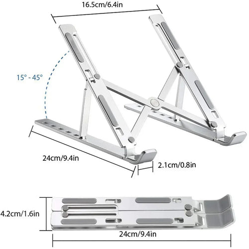 Adjustable Ergonomic Laptop Stand – Foldable Aluminum Computer & Tablet Riser