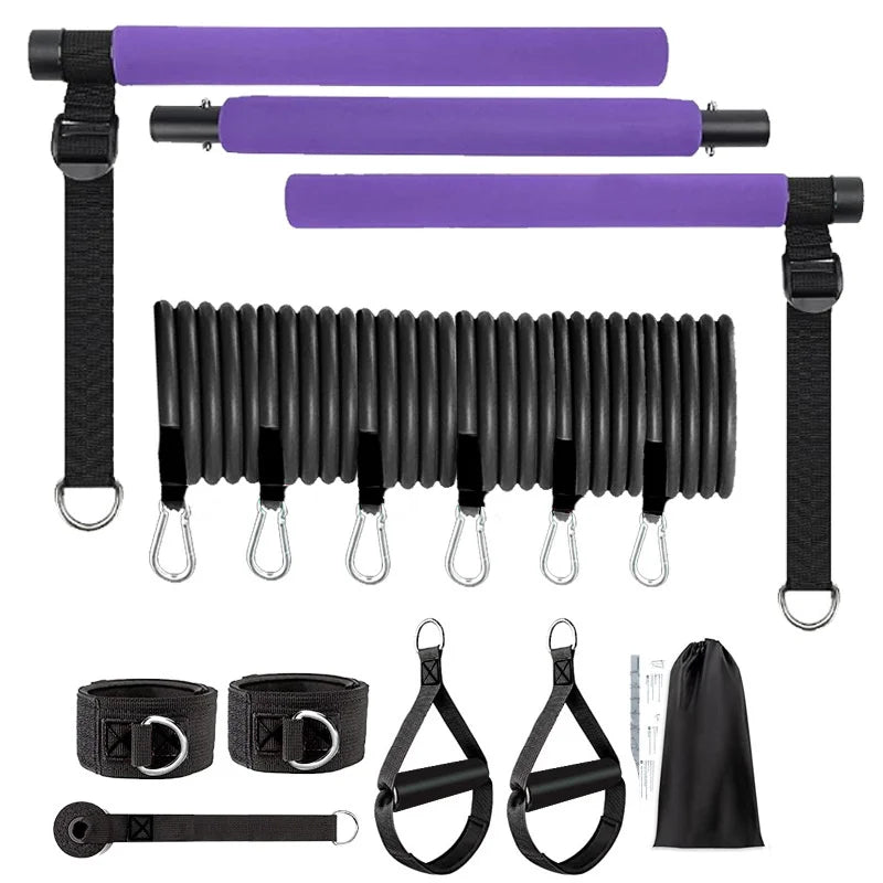Pilates Resistance Band Set – Full-Body Home Workout Trainer