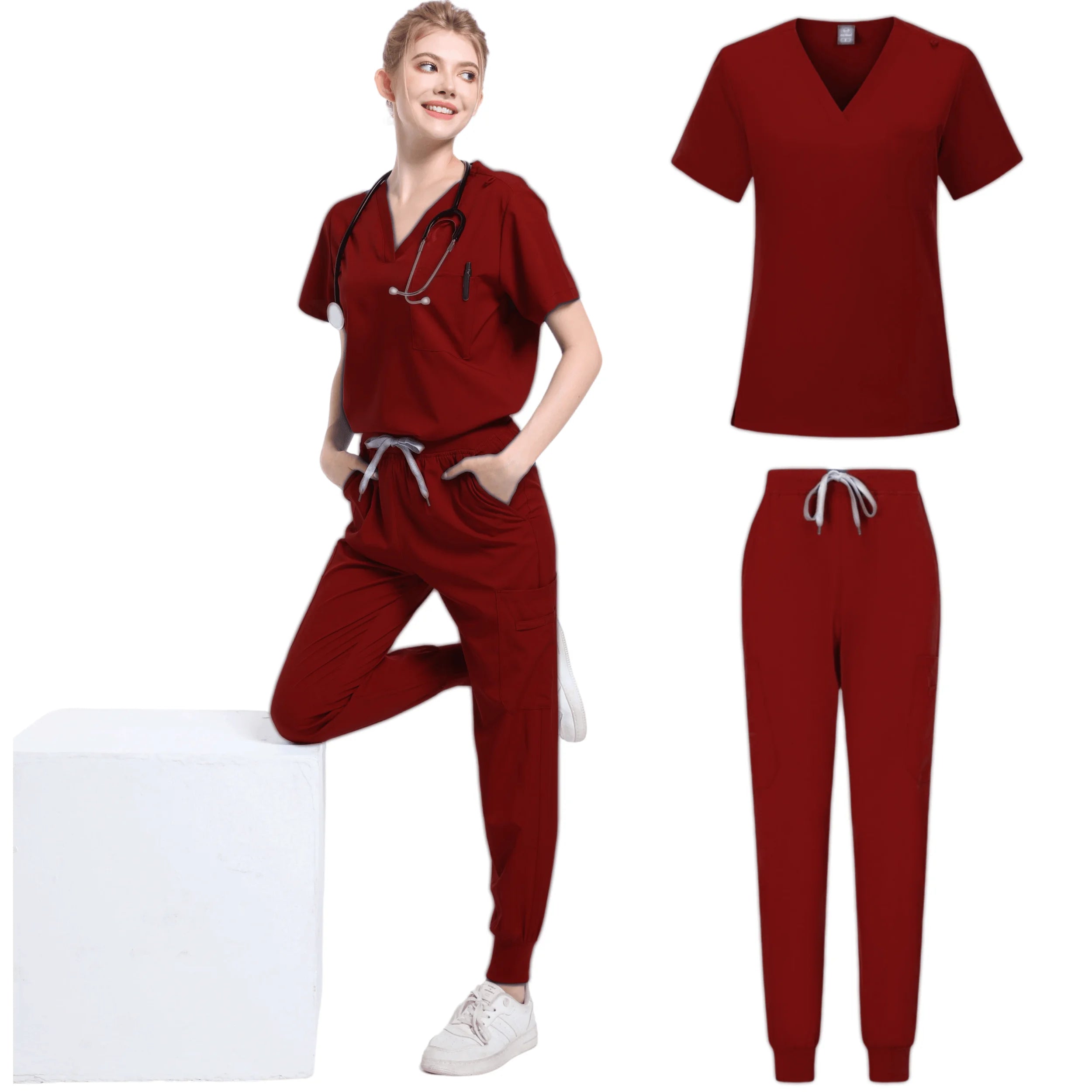 Unisex Medical Scrub Set – Stretch Nursing Uniform