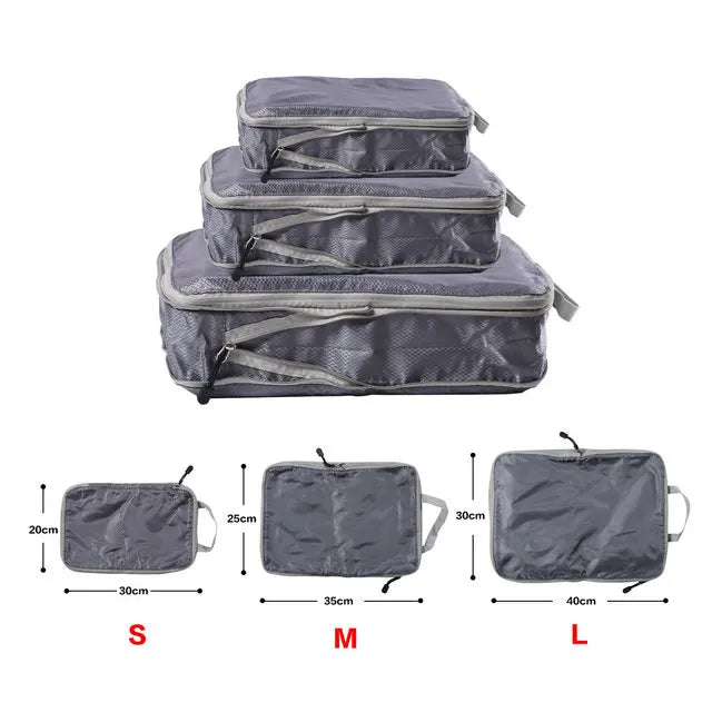 Compression Packing Cubes – Foldable Travel Luggage Organizers