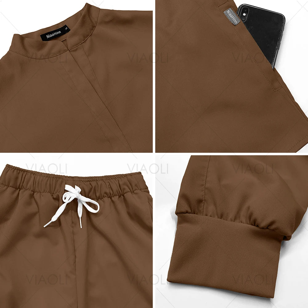 Premium Unisex Quick-Dry Medical Scrub Set | Stretch Top & Pants for Healthcare Professionals