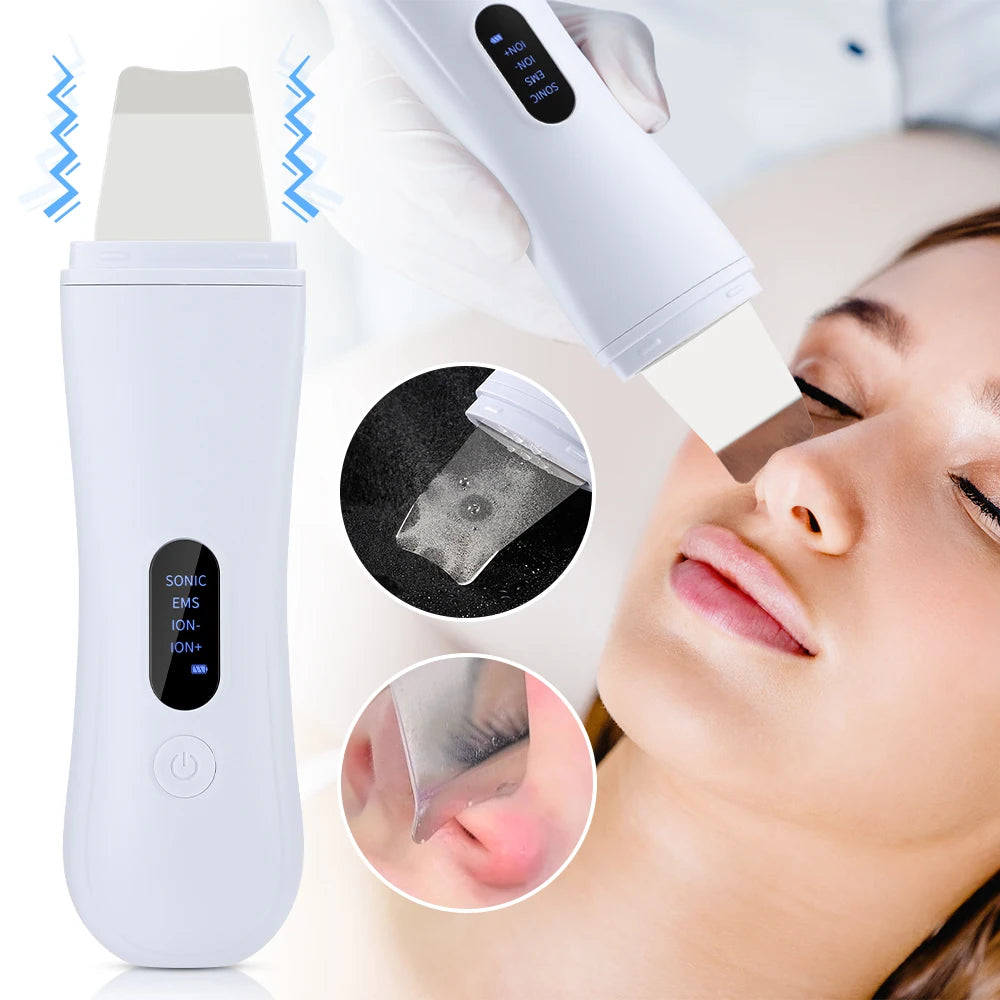 Ultrasonic Skin Scrubber – 4-in-1 Deep Facial Cleansing & Skin Lifting Device