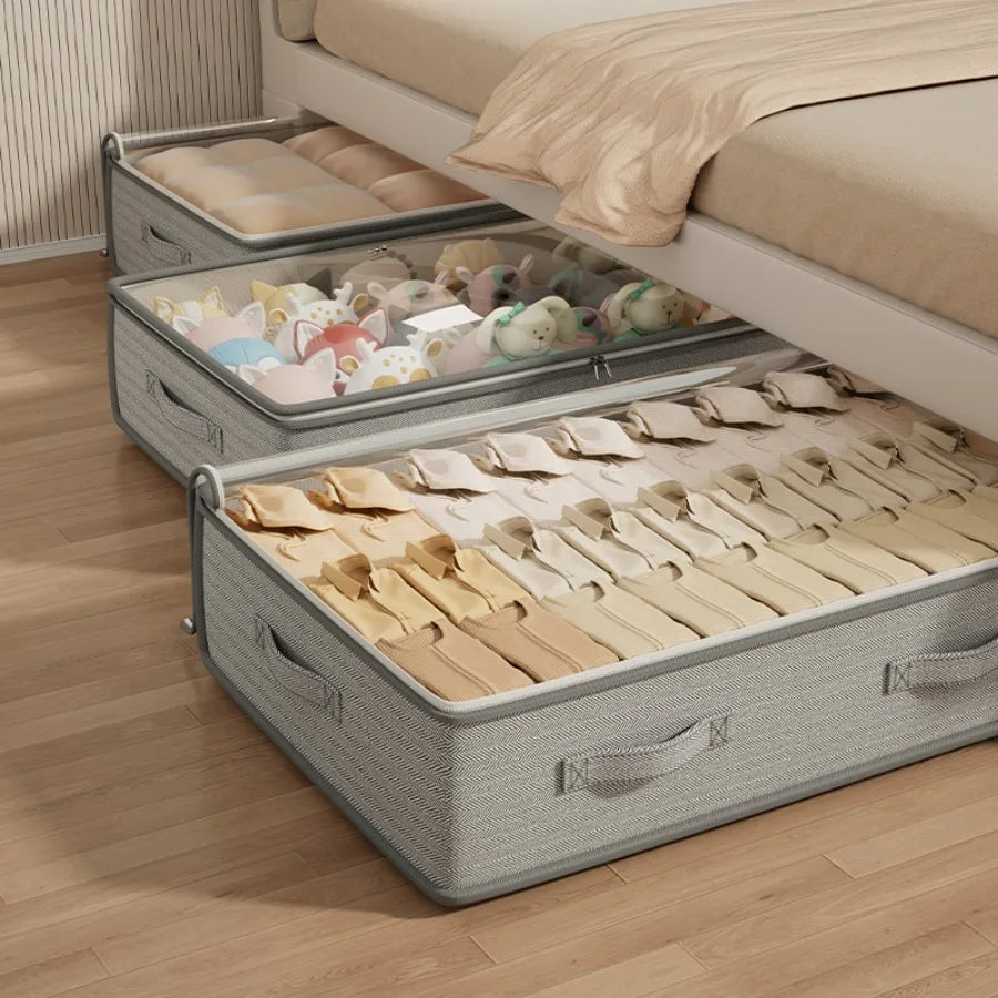 Under-Bed Storage Containers – Foldable Clothes & Linen Organizer Bins