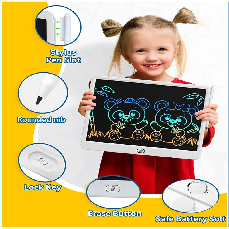 LCD Drawing Tablet for Kids – Doodle & Writing Board with Stylus