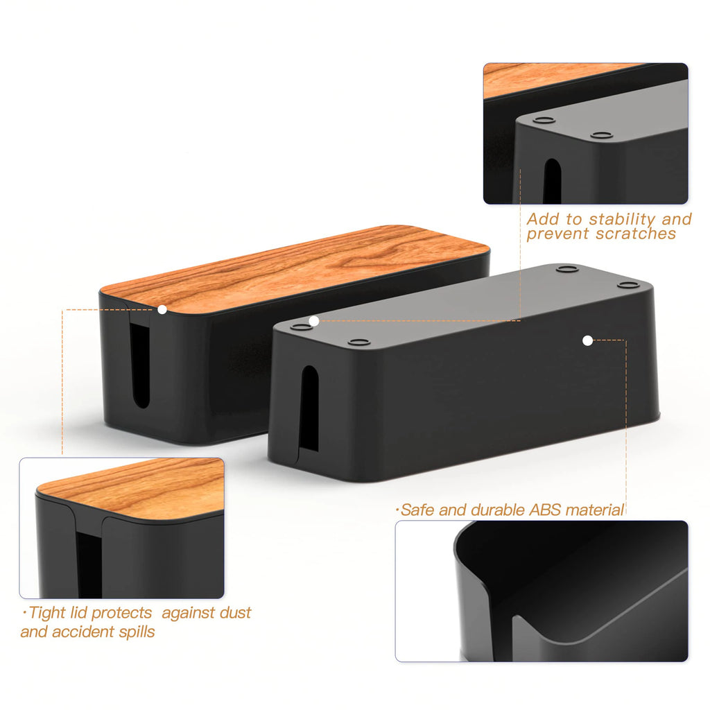 Cable Management Box, Cable Management Kit for Power Strip to Hide Wires, Cord Organizer