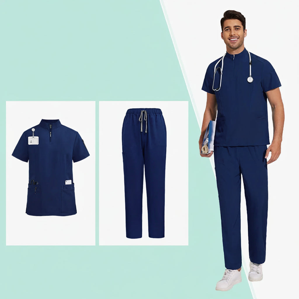 Medical Scrub Uniform Set for Men & Women – Breathable V-Neck Nursing Scrubs.