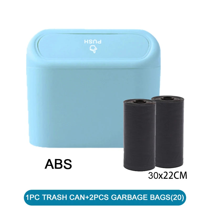 Mini Trash Can with Lid – Leakproof Car & Desk Garbage Bin, Includes 60 Bags