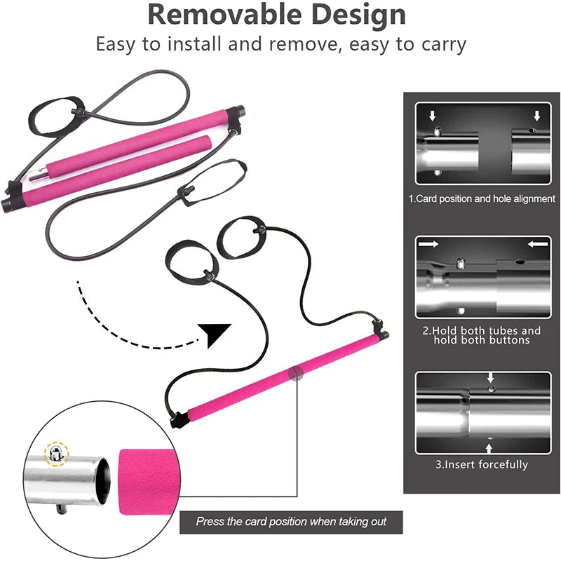 Pilates Resistance Band Set – Full-Body Home Workout Trainer