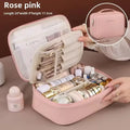 Women's Double-Layer Cosmetic Bag – Large-Capacity PU Leather Makeup Organizer