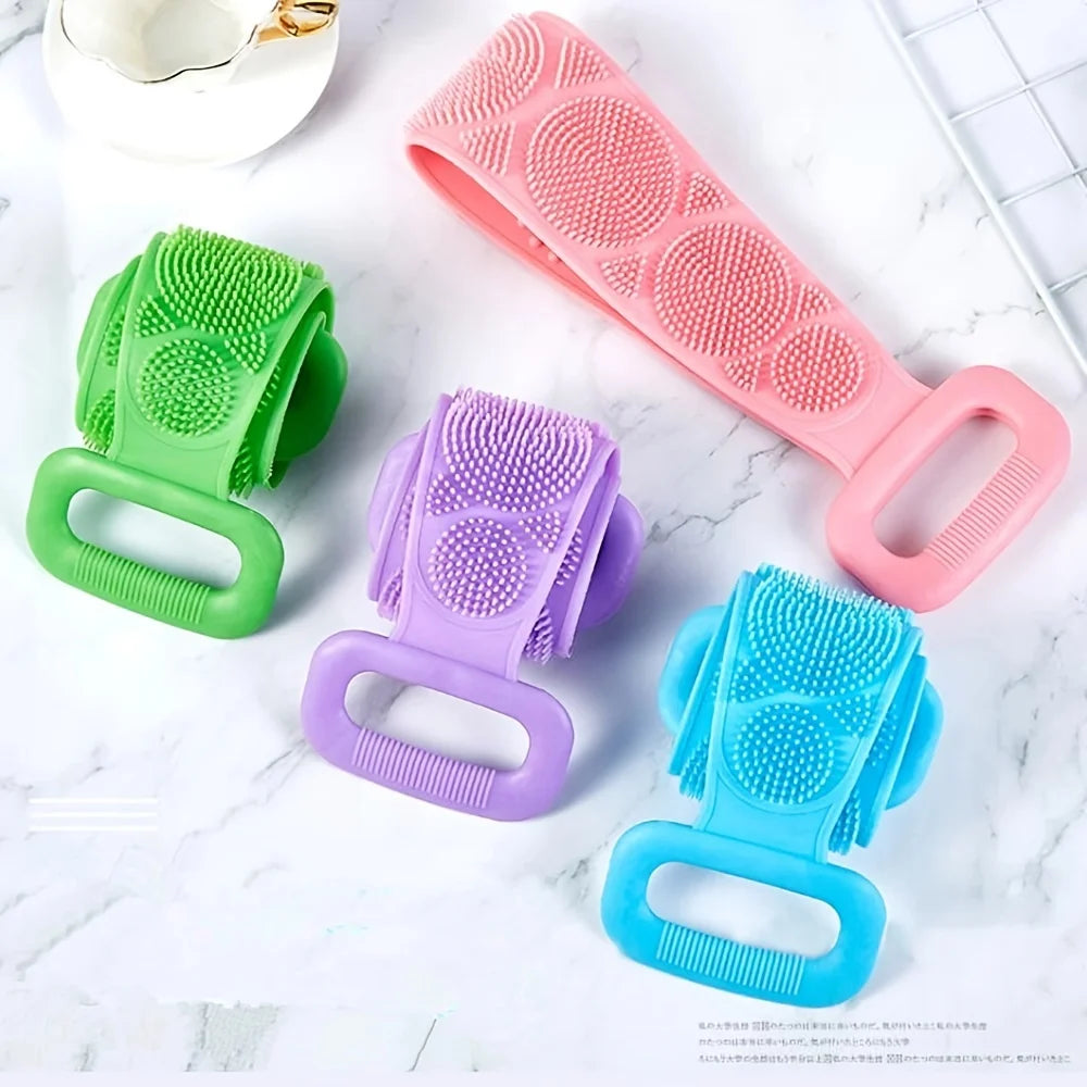 Silicone Exfoliating Back Scrubber – Long Body Shower Massage Brush