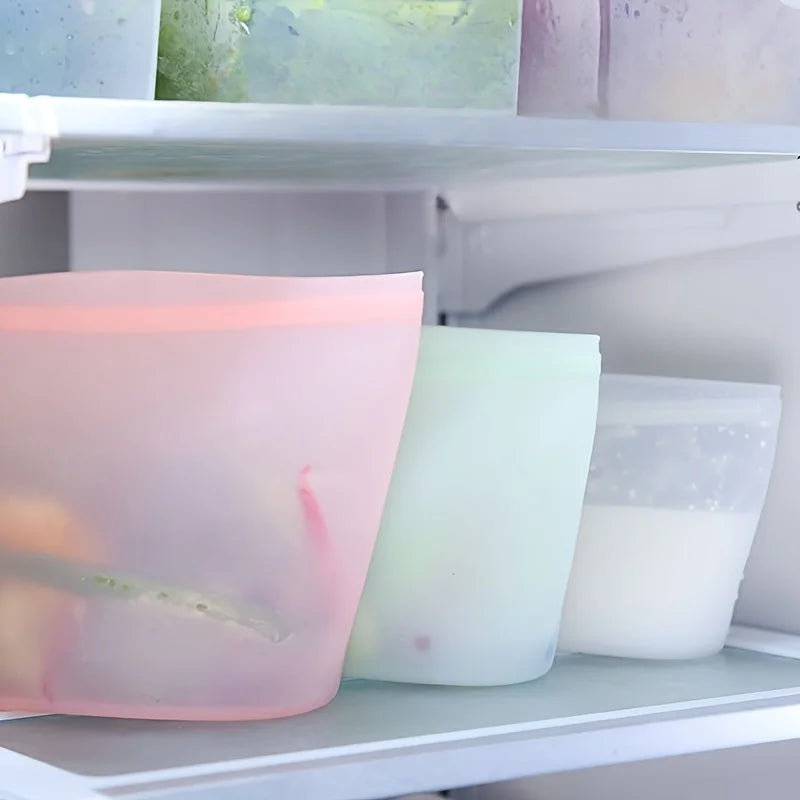 Reusable Silicone Food Storage Bags – 3-Piece Set