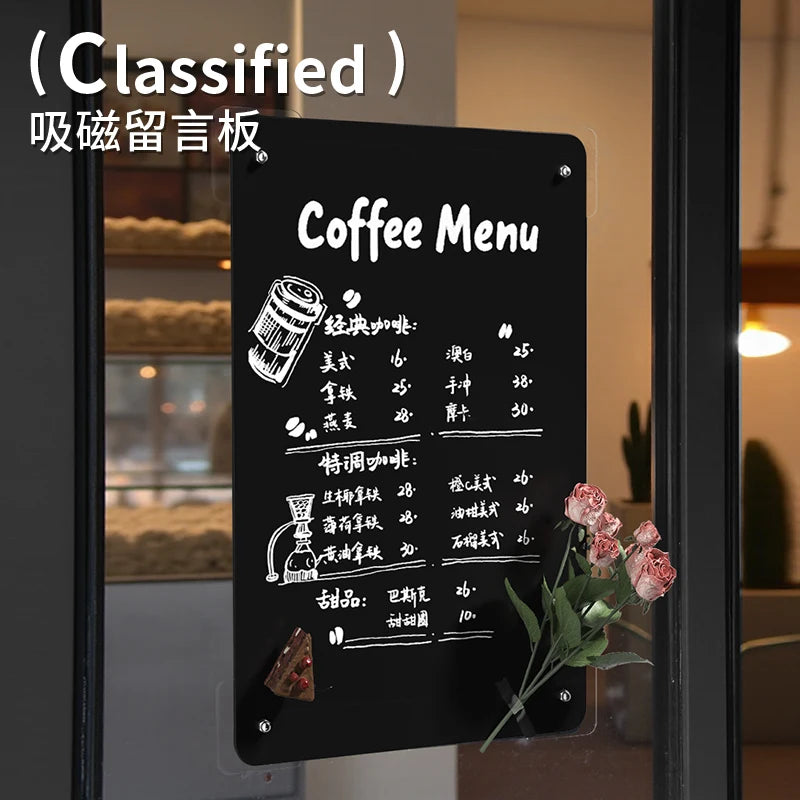 Double-Sided Magnetic Memo Board – Dry Erase & Chalkboard Sign