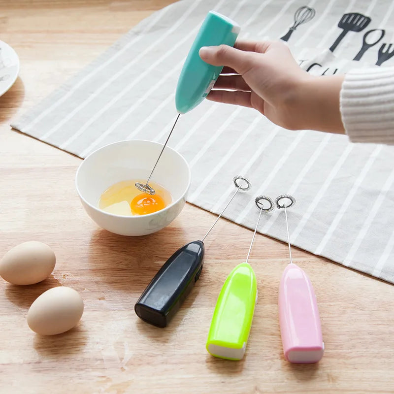 Electric Handheld Milk Frother – Stainless Steel Egg Beater for Coffee & Kitchen