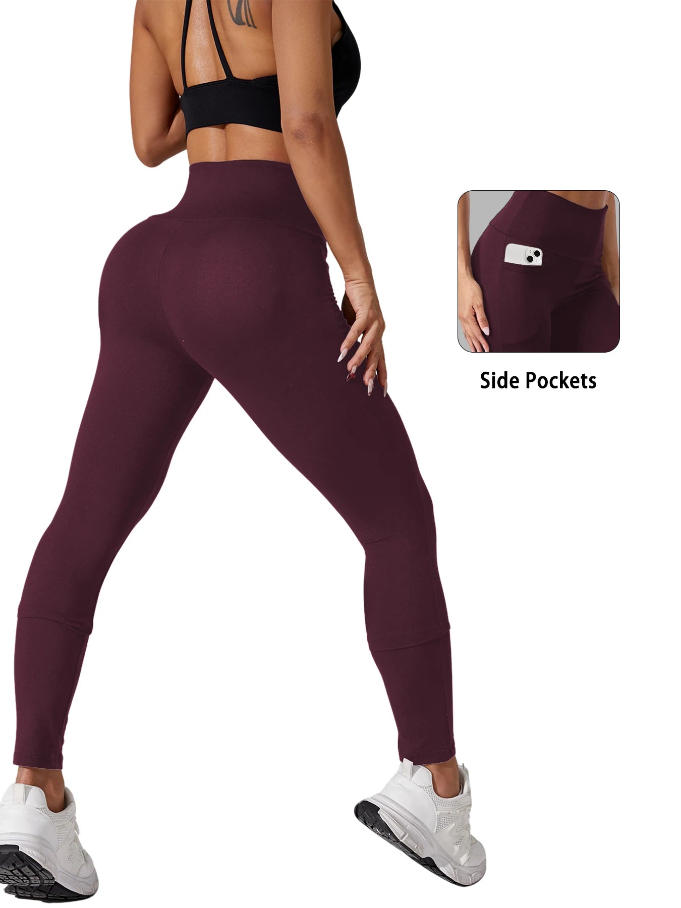 Women's High-Waisted Pocket Yoga Leggings – Tummy Control Workout Pants