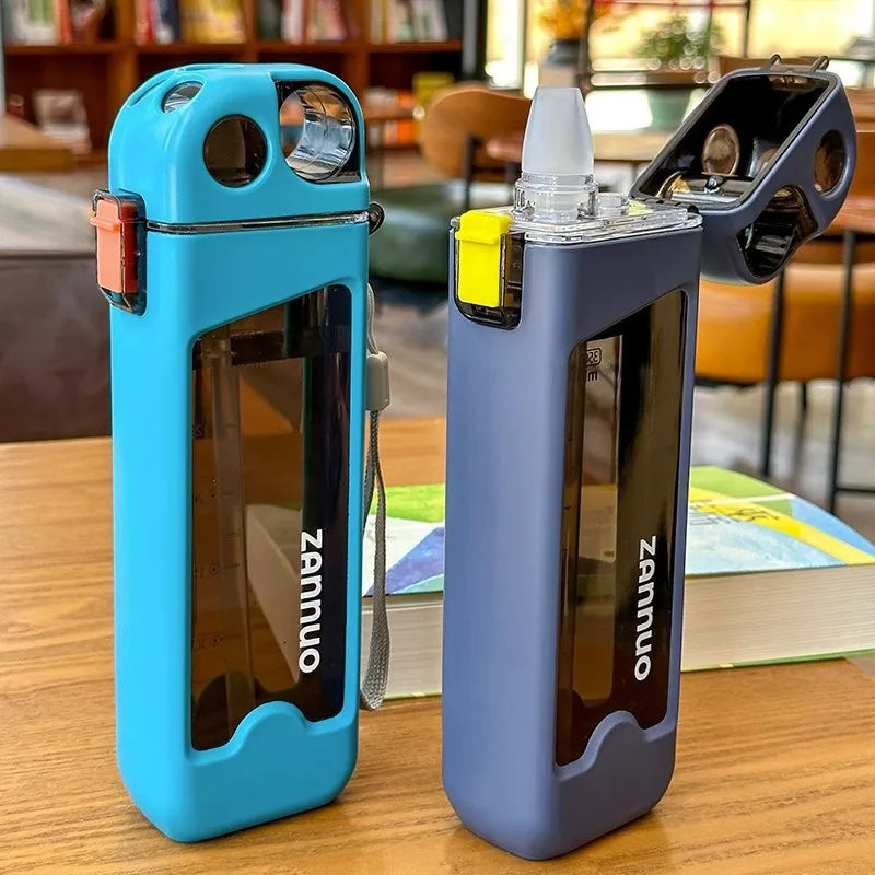 Portable Sports Water Bottle with Straw – Leakproof Reusable Drinking Bottle