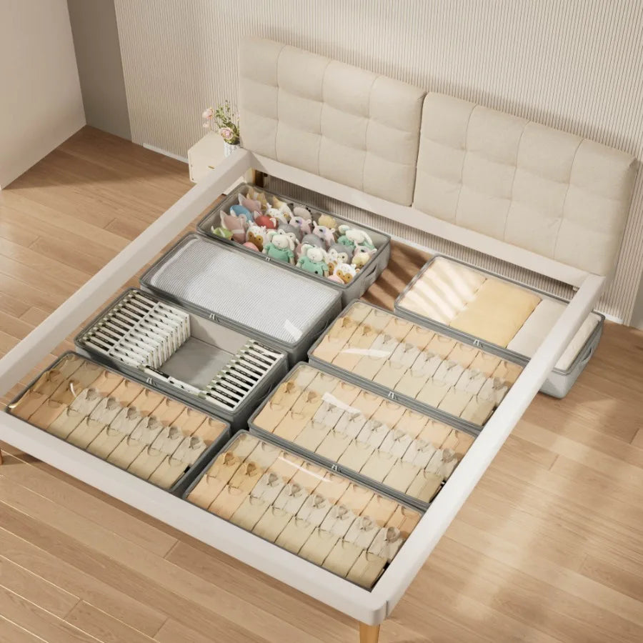 Under-Bed Storage Containers – Foldable Clothes & Linen Organizer Bins