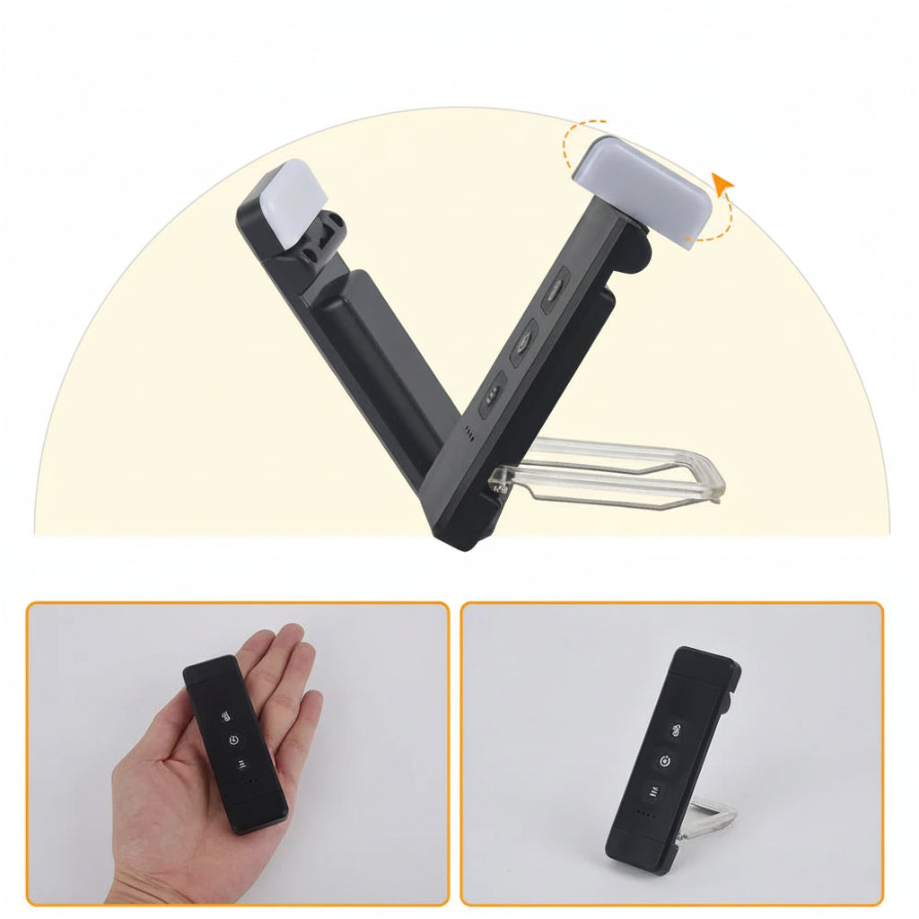 Clip-On Bookmark Book Light with Timer – USB Rechargeable Mini LED Reading Light