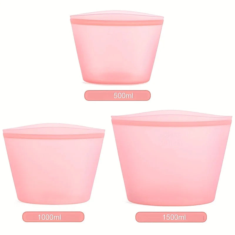 Reusable Silicone Food Storage Bags – 3-Piece Set