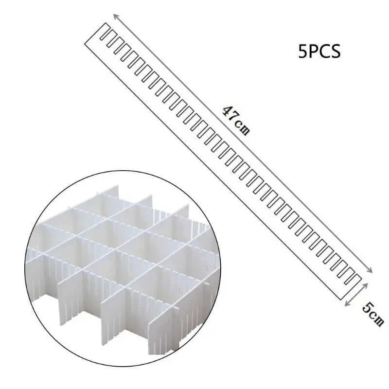 Adjustable Drawer Dividers (5-Pack) – DIY Customizable Plastic Drawer Organizers