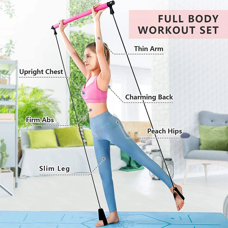 Pilates Resistance Band Set – Full-Body Home Workout Trainer
