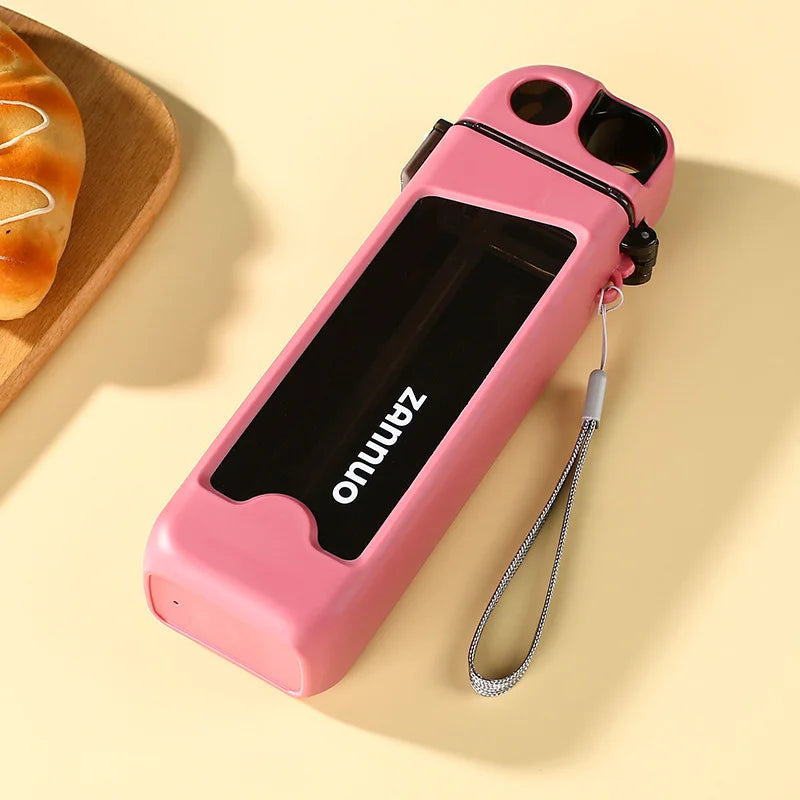Portable Sports Water Bottle with Straw – Leakproof Reusable Drinking Bottle