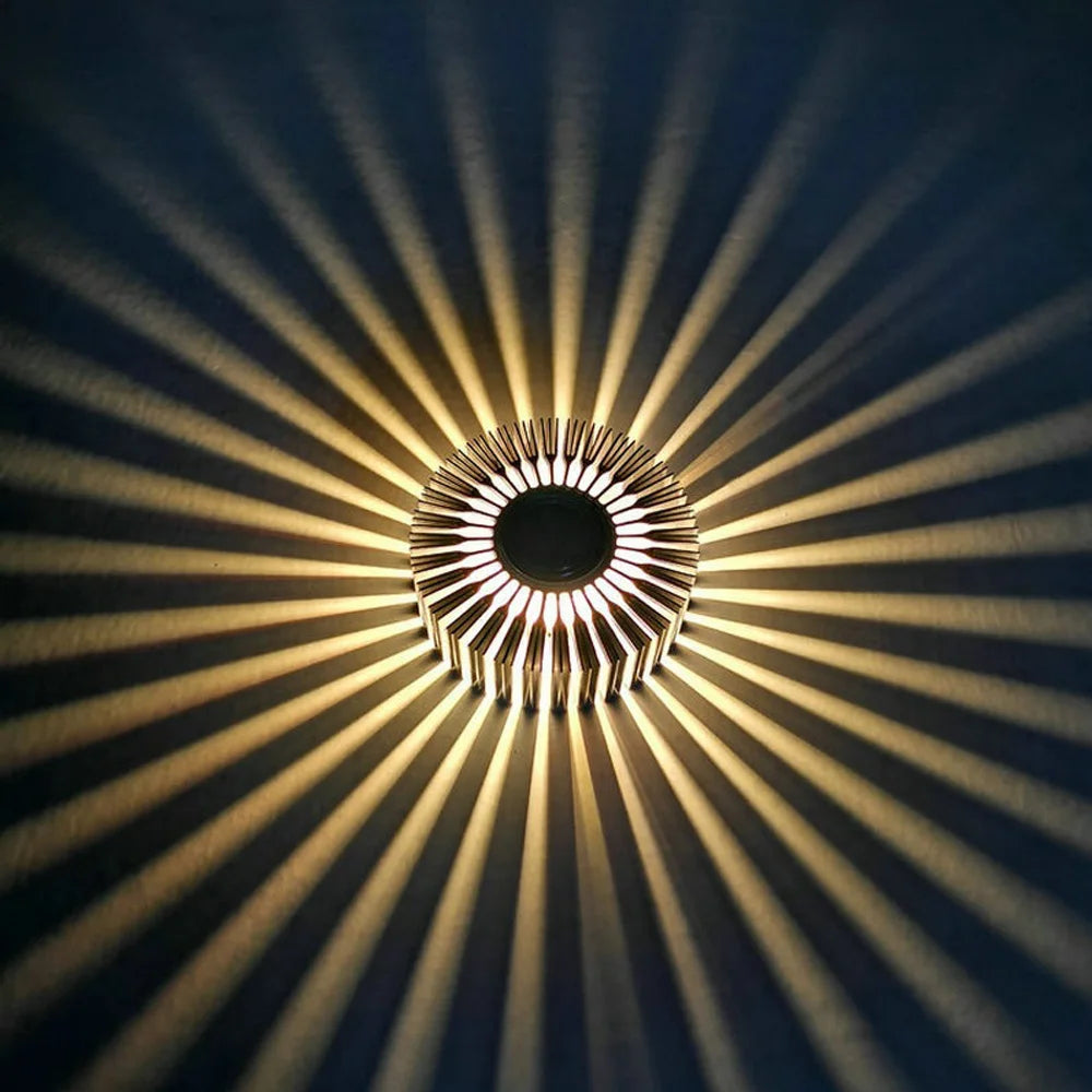 LED Sunburst Wall Sconce – 3W Colorful Recessed Ceiling Light for Living Room, Corridor & Dorm