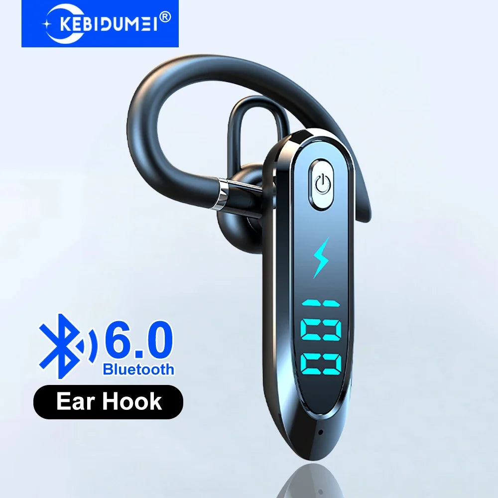 Bluetooth 6.0 Ear-Hook Earphone with LED Display