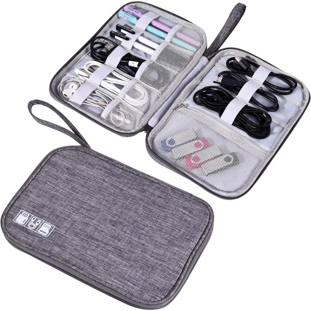 Water-Resistant Electronics Organizer Bag – Cable Travel Pouch