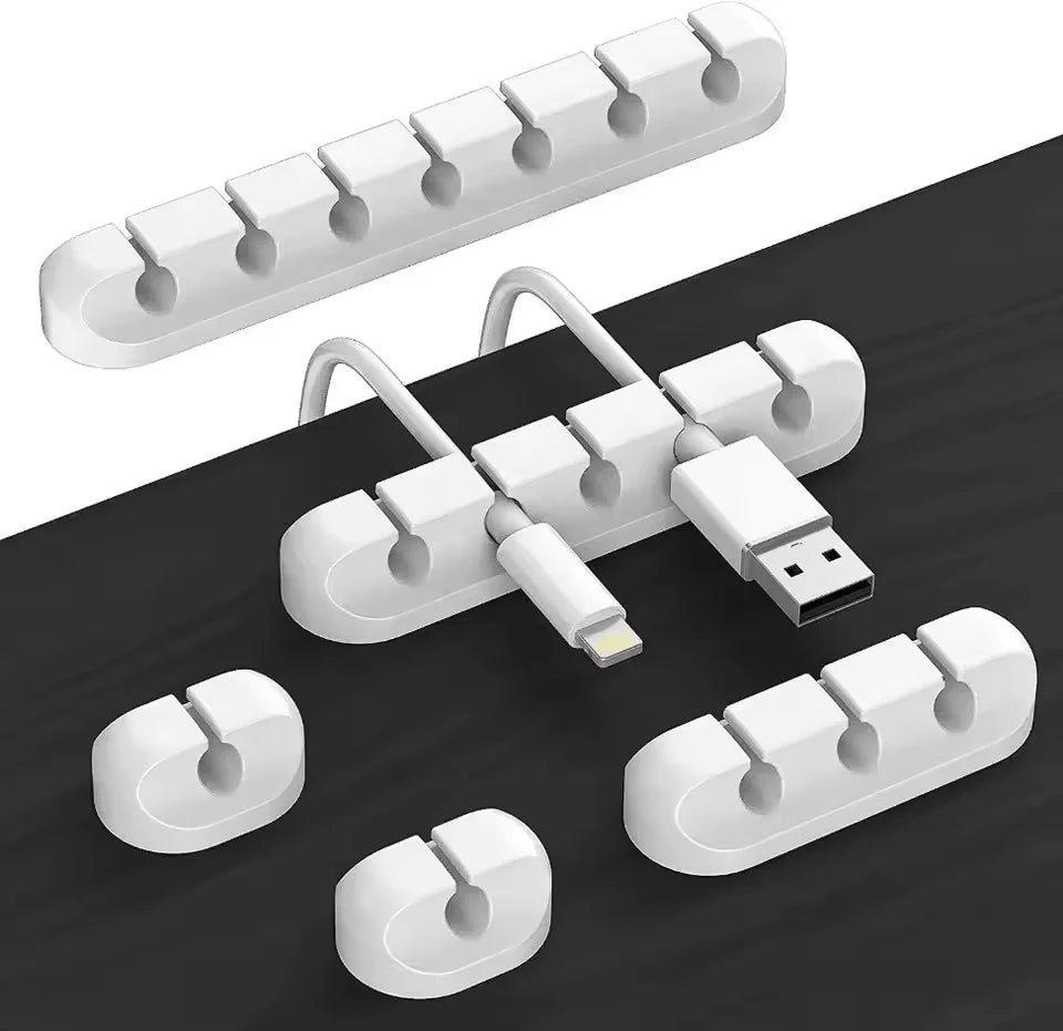 Silicone Cable Organizer Clips – Desktop USB Charging Cable & Cord Management