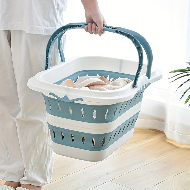 Collapsible Laundry Basket – Portable Handled Tub