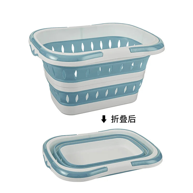 Collapsible Laundry Basket – Portable Handled Tub